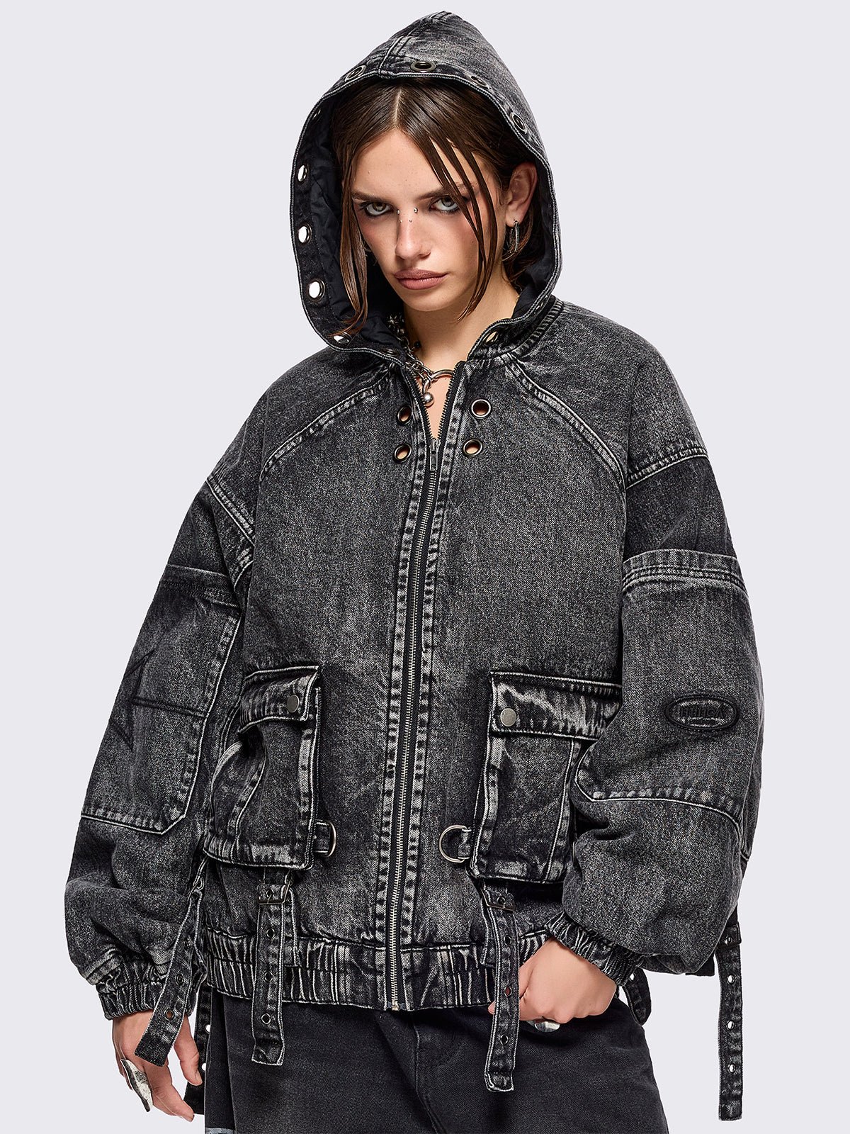 zade denim bomber jacket